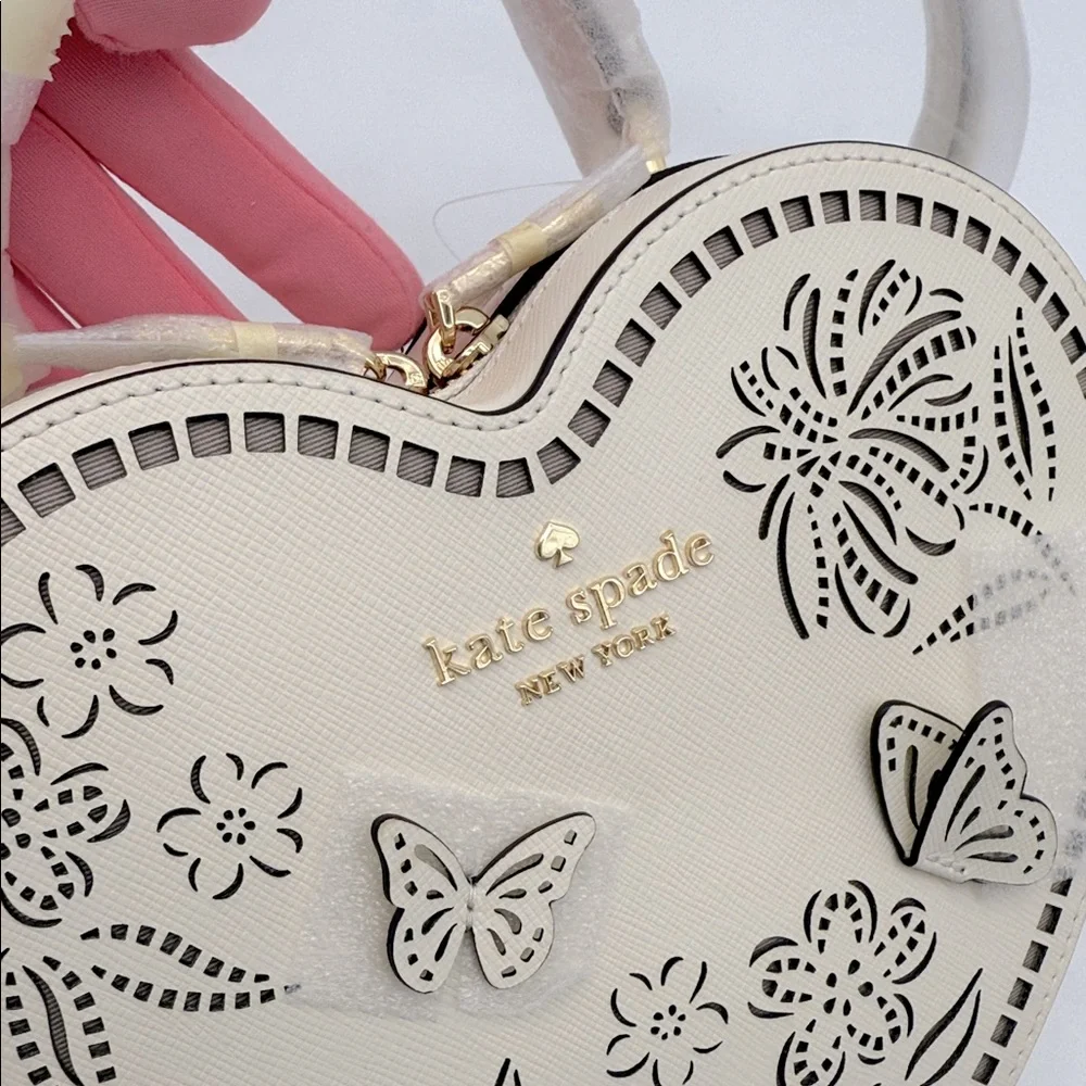 Kate Spade Love Shack Perforated Heart Crossbody Meringue